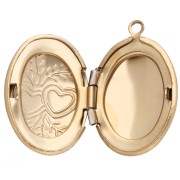 Oval Photo Pendant (24x16 mm) with Epoxy Resin - Gold-Plated 304 Stainless Steel - Rose Gold