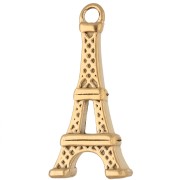 19x9 mm Eiffel Tower Charm with Rhinestones - Gold-Plated 304 Stainless Steel x1