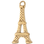 19x9 mm Eiffel Tower Charm with Rhinestones - Gold-Plated 304 Stainless Steel x1