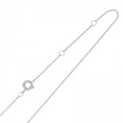 Choker oval links 1 mm rhodium HQ x50cm