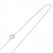 Choker oval links 1 mm rhodium HQ x50cm