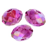 Swarovski 5040 6 mm Flat Round Bead - Fuchsia Shimmer 2X x1