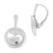 Leverback earrings for Rivoli cabochon 1122 12mm 925 silver   x2|raw }}