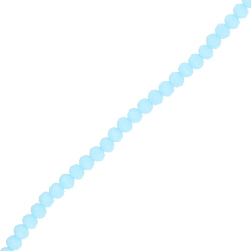 Faceted rondelle beads - flattened round - 4.5x4 mm Sky Blue Frosted x40 cm