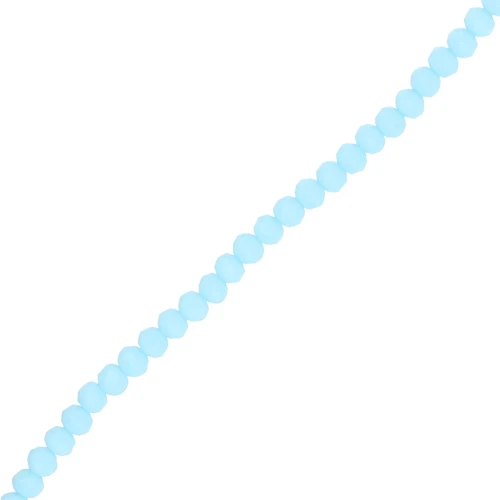 Faceted rondelle beads - flattened round - 4.5x4 mm Sky Blue Frosted x40 cm