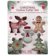 Set of cookie cutters - Christmas patterns - made of stainless steel x5
