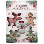 Set of cookie cutters - Christmas patterns - made of stainless steel x5