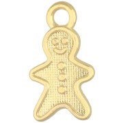 Gingerbread Man Charm, 19x11 mm - Fine gold plated x1