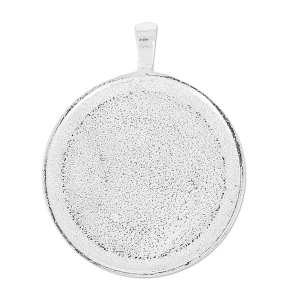 Medallion to decorate for round cabochon 25.5mm argenté x1