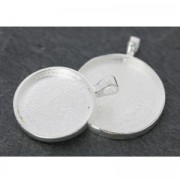 Medallion to decorate for round cabochon  25.5mm argenté x1