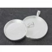 Medallion to decorate for round cabochon 25.5mm argenté x1