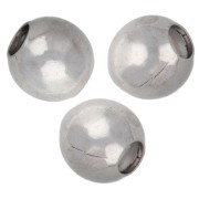 5 mm round beads with a 2 mm hole - Silver-plated x50