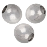 5 mm round beads with a 2 mm hole - Silver-plated x50