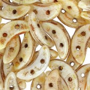 Czechmates Crescent 2 holes 3 x 10 mm Ivory Ceramic Look x5g