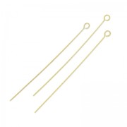 Soft Eye pin 50x0,55mm satined Fine Gold plated x10|raw }}