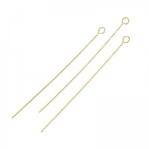 Soft Eye pin 50x0,55mm satined Fine Gold plated x10