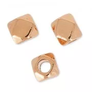Cubes faceted 3 mm rose gold tone x10