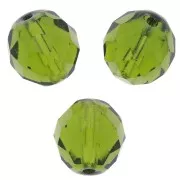 Fire Polished faceted round beads 10mm Olivine  x10