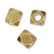 Cubes faceted 3 mm bronze x10