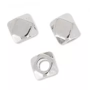 Cubes faceted 3 mm Antique Silver Plating x10