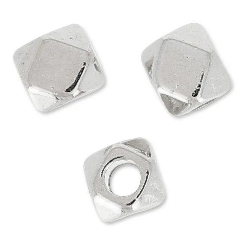 Cubes faceted 3 mm Antique Silver Plating x10