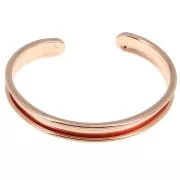 Eco Brass bracelet base with curved edge 10mm gold tone rose x1
