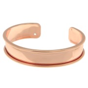 Eco Brass bracelet base with curved edge 15mm gold tone rose x1|raw }}