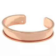 Eco Brass bracelet base with curved edge 15mm gold tone rose x1