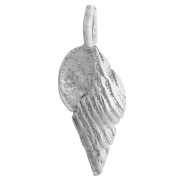 12.5 x 5 mm seashell charm with a closed ring - 925 Sterling Silver x1