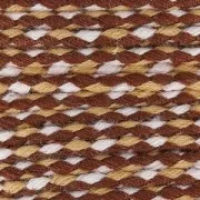 Braided cotton cord 2mm Light brown/Brown/white x 10 m