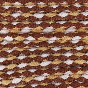 Braided cotton cord 2mm Light brown/Brown/white x 10 m