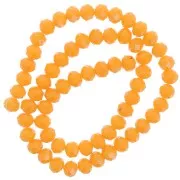 Fire Polished faceted flat round 8x6mm Orange clair x40cm