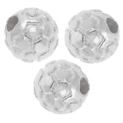 Round bead - soccer ball, 5 mm - 925 Sterling Silver x1