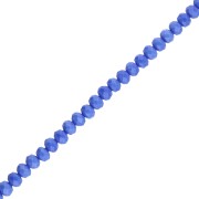 Round faceted beads - round flattened - 8x6mm - Light Cobalt Opaque x40cm