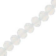 Fire Polished faceted flat round 8x6mm White Opal x40cm