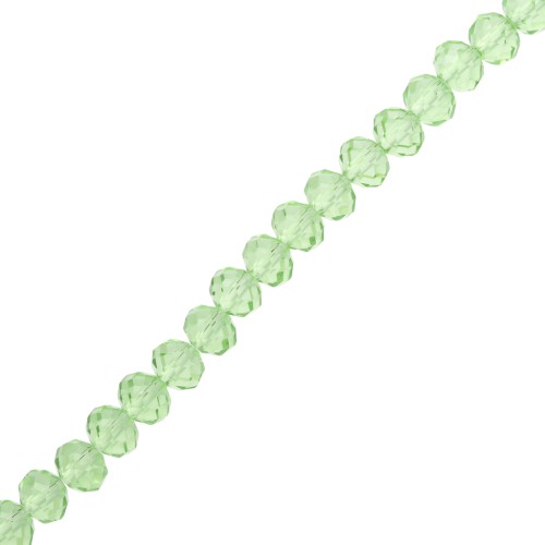 Rondelle beads faceted - round flattened - 8x6.5 mm Peridot x38cm