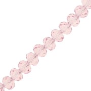 Rondelle beads faceted - round flattened -8x6 mm Light Rose x39cm|raw }}