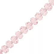 Light Rose - Rondelle beads faceted - round flattened -8x6 mm Light Rose x39cm Rondelle beads faceted - round flattened -8x6 mm Light Rose x39cm