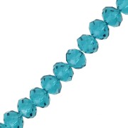 Fire Polished faceted flat round 8x6mm Indicolite x38cm|raw }}