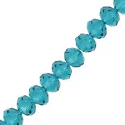 Indicolite - Fire Polished faceted flat round 8x6mm Indicolite x38cm Fire Polished faceted flat round 8x6mm Indicolite x38cm