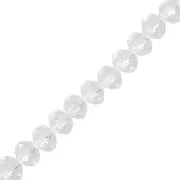 Rondelle beads faceted - round flattened - 8x6 mm Crystal x39cm