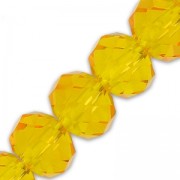 Fire Polished faceted flat round 8x6mm Orange x40cm|raw }}