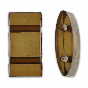 Carrier beads / 2-hole pillow beads 18x9 mm Smoked Topaz x10