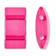 Carrier beads / 2-hole pillow beads 18x9 mm Hot Pink x10