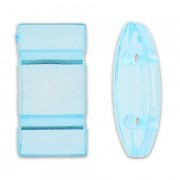 Carrier beads / 2-hole pillow beads 18x9 mm Aquamarine x10|raw }}