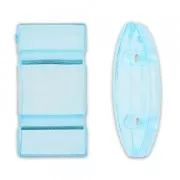 Carrier beads / 2-hole pillow beads 18x9 mm Aquamarine x10