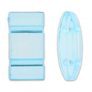 Carrier beads / 2-hole pillow beads 18x9 mm Aquamarine x10