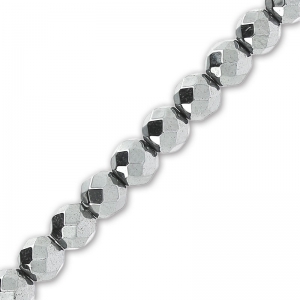 Beads Hematite Facetted 4 mm Chrome x20