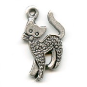 Cat charms 15mm Old silver tone x4|raw }}