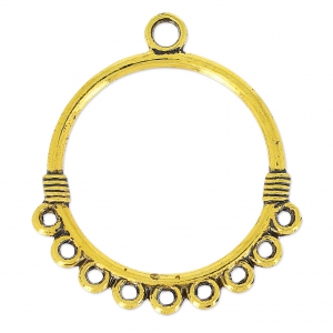 Round spacers 32mm antic gold tone x2